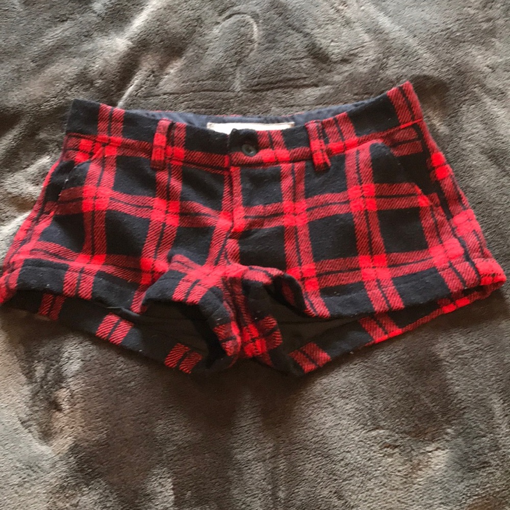 Red and navy blue shorts